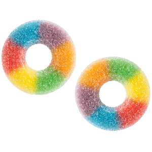 Aros multicolor pica de gelatina con pica y colores surtidos