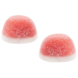 Besos azúcar de gelatina con cobertura azucarada y sabor fresa
