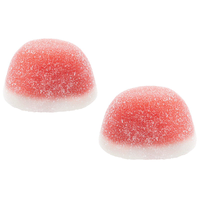 Besos azúcar de gelatina con cobertura azucarada y sabor fresa