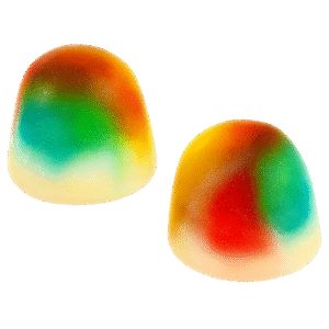 Besos multicolor brillo de gelatina con acabado liso y colores vivos