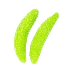 Bananas verdes azúcar de gelatina con cobertura azucarada sabor plátano
