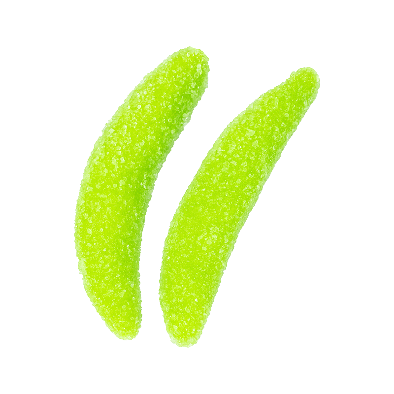 Bananas verdes azúcar de gelatina con cobertura azucarada sabor plátano