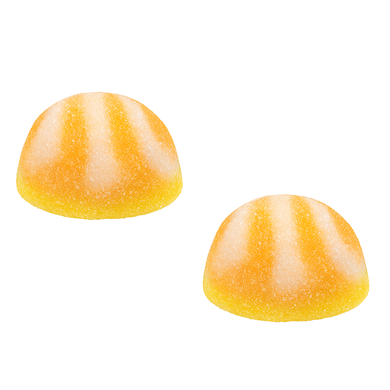 Besos twist caramelo azúcar de gelatina con cobertura azucarada y sabor caramelo