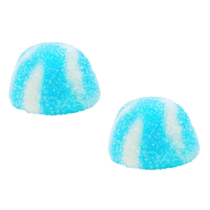 Besos twist azules azúcar de gelatina con cobertura azucarada sabor frambuesa