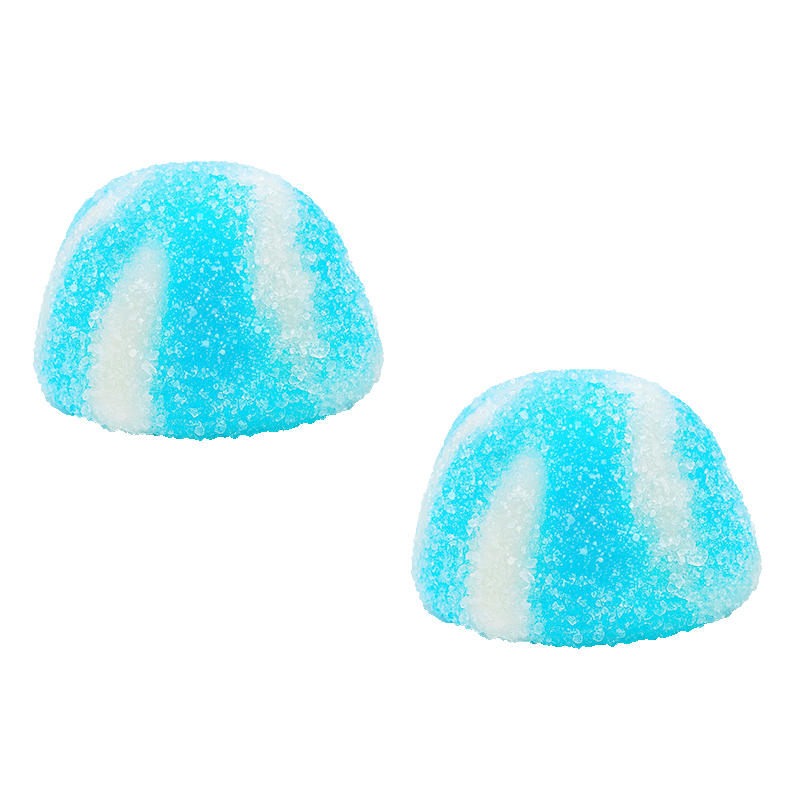 Besos twist azules azúcar de gelatina con cobertura azucarada sabor frambuesa