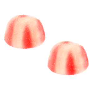 Besos twist rojos azúcar de gelatina con cobertura azucarada sabor fresa