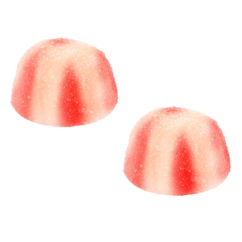 Besos twist rojos azúcar de gelatina con cobertura azucarada sabor fresa