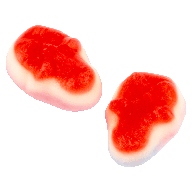 Calaveras Brillo de gominola con acabado brillante y forma de calavera