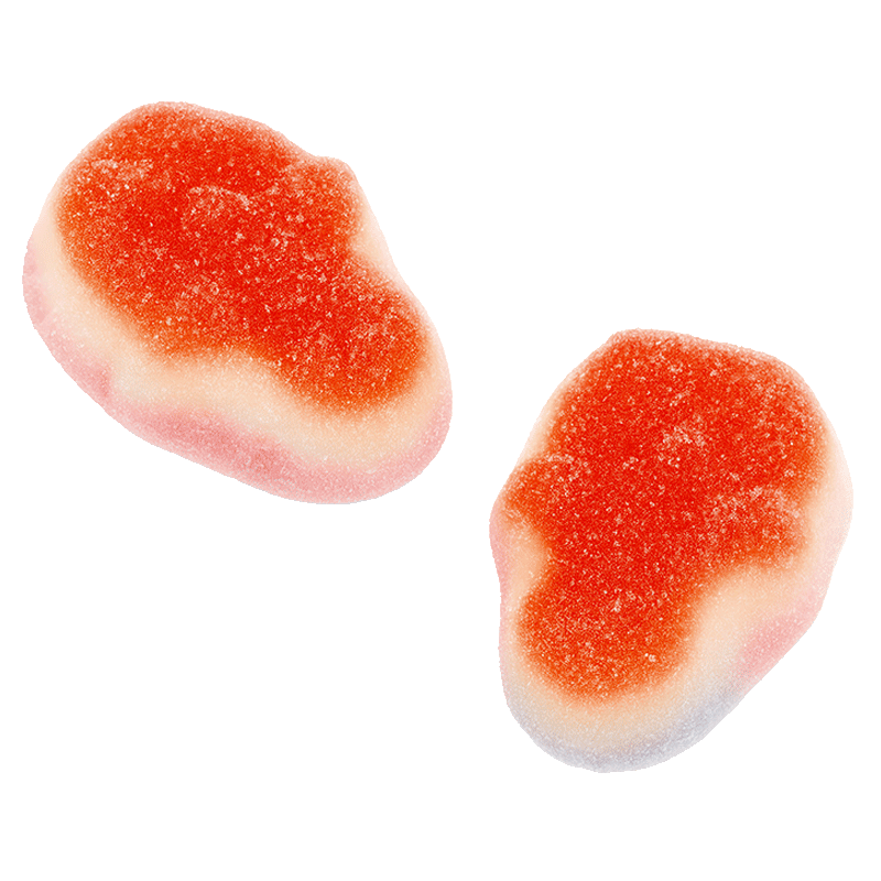 Calaveras pica ácidas de fresa y nata con azúcar recubierto