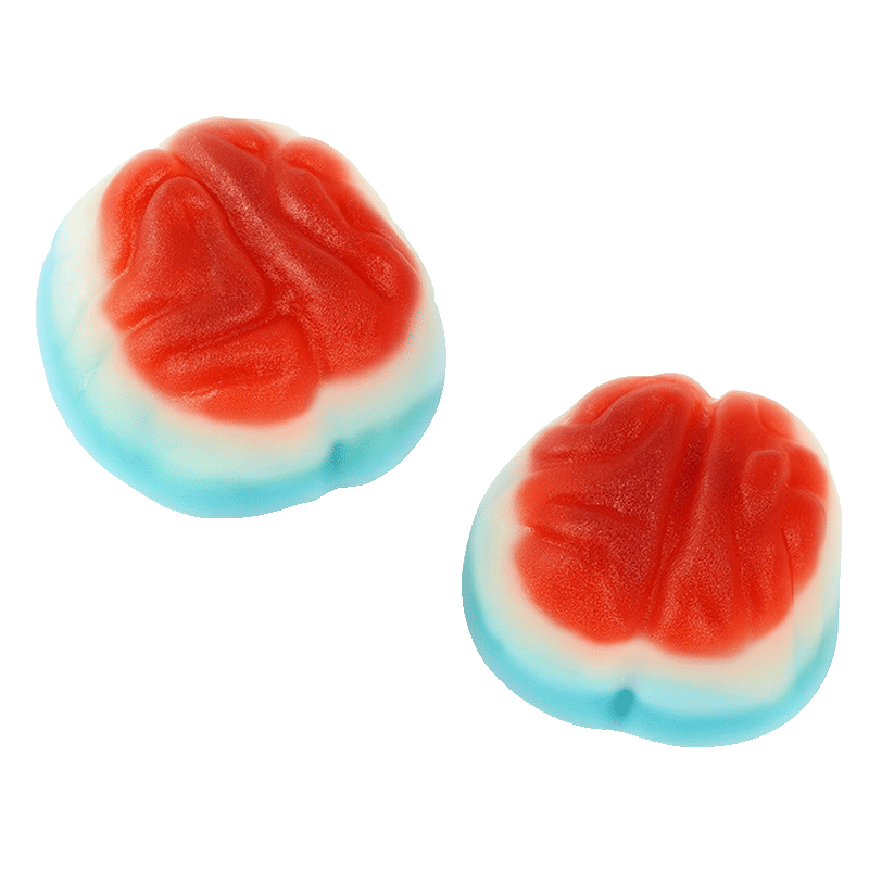 Gominolas Cerebros Brillo con forma de cerebro y acabado brillante