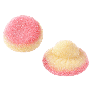 Champiñón azúcar de gelatina con forma de seta y cobertura azucarada