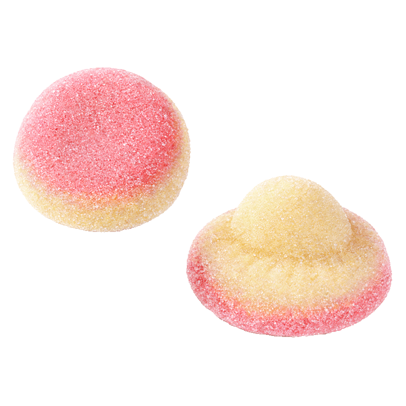 Champiñón azúcar de gelatina con forma de seta y cobertura azucarada