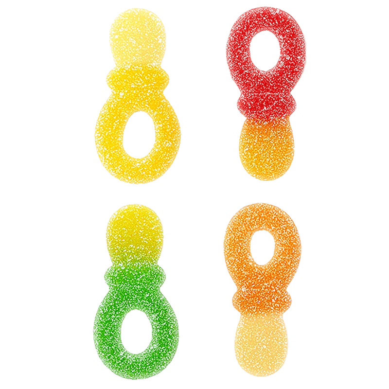Chupetas pica ácidas surtidas con azúcar en varios colores