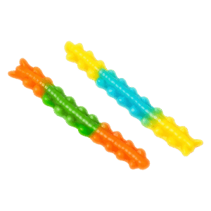 Gominolas Ciempiés Brillo multicolor con acabado brillante y forma alargada