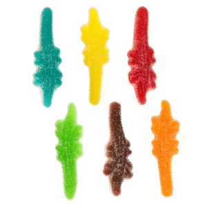 Cocodrilos pica ácidos surtidos de colores con azúcar