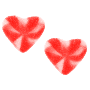 Corazones twist de fresa y nata recubiertos de azúcar