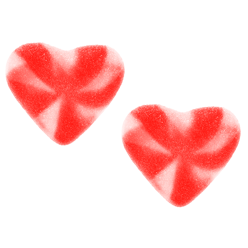 Corazones twist de fresa y nata recubiertos de azúcar