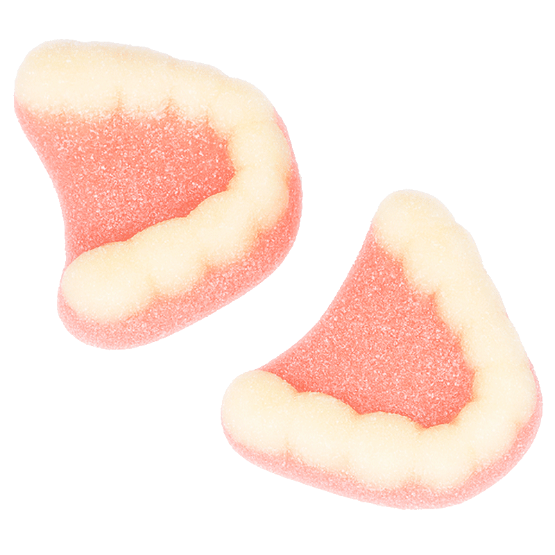 Dentaduras abuela pica ácidas de fresa y nata con azúcar