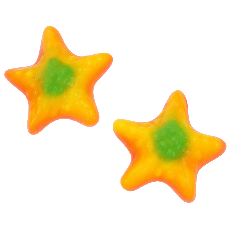 Gominolas Estrella de Mar Brillo con forma de estrella de mar y acabado brillante