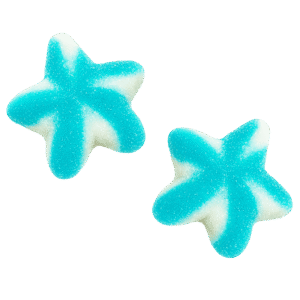Estrellas twist azules recubiertas de azúcar