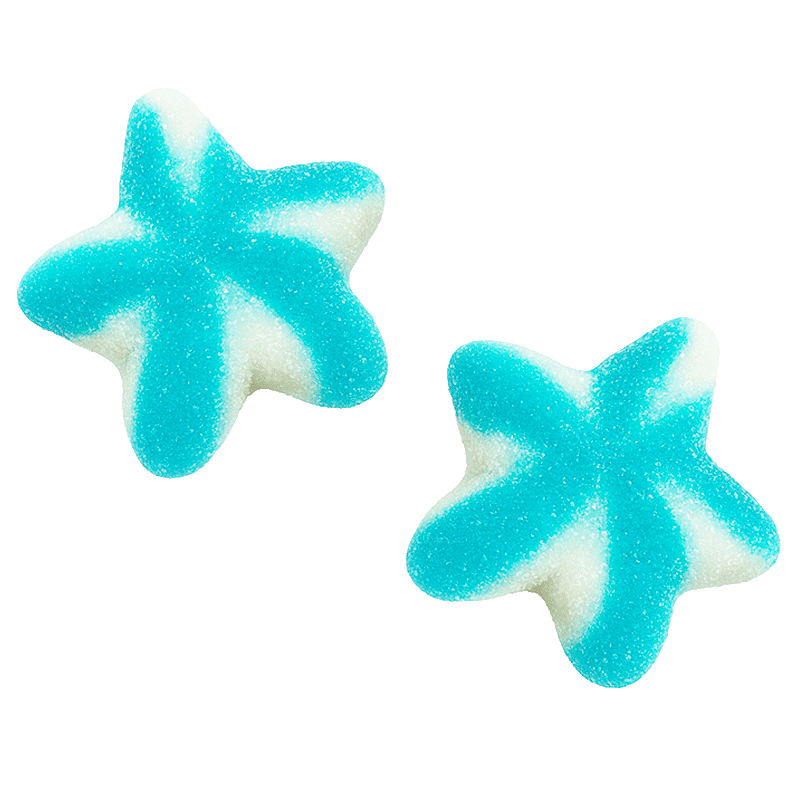 Estrellas twist azules recubiertas de azúcar