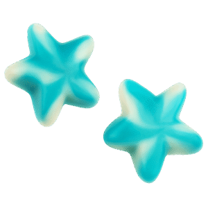 Gominolas Estrellas Twist Azules Brillo con forma de estrella y acabado brillante