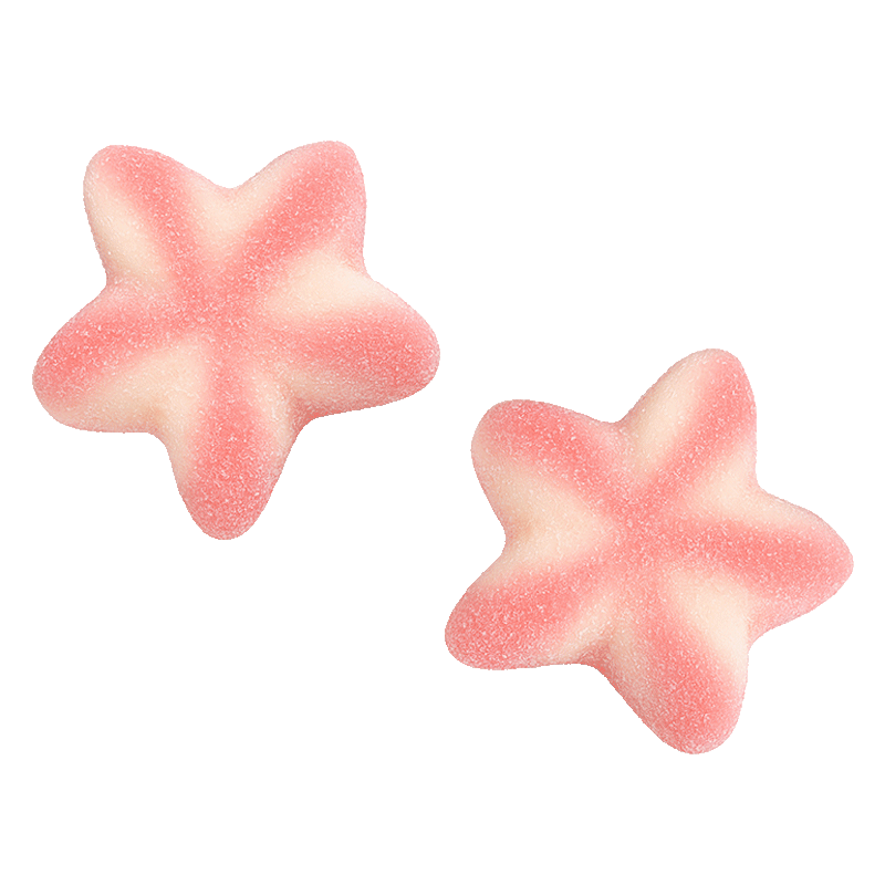 Estrellas twist rosas recubiertas de azúcar