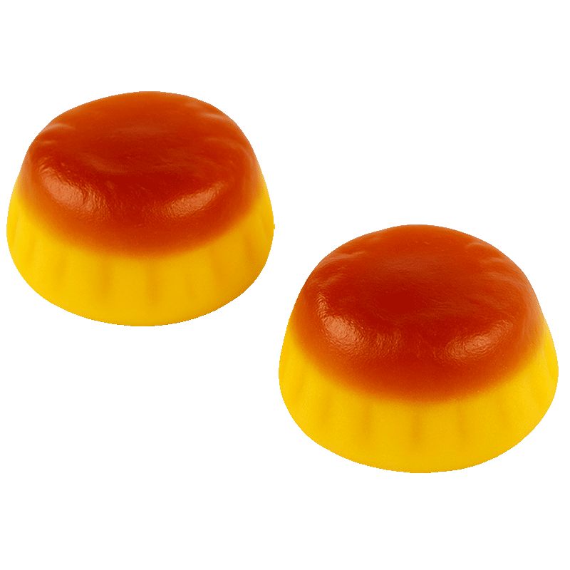 Gominolas Flanes Brillo con forma de flan sabor nata y caramelo