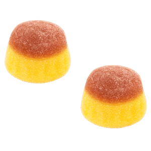 Flanes pica ácidos con azúcar sabor caramelo y nata