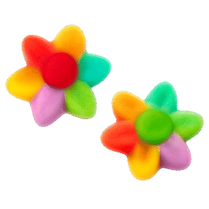 Flores multicolor brillo de gelatina con acabado brillante y colores surtidos