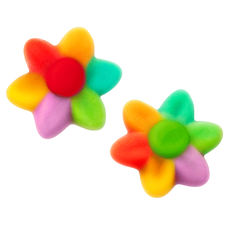 Flores multicolor brillo de gelatina con acabado brillante y colores surtidos