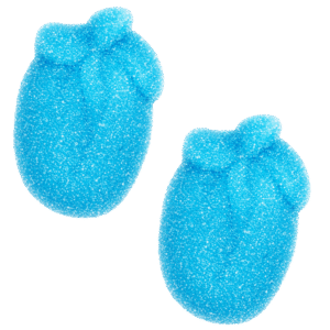 Frambuesas batidas de gelatina azules recubiertas de azúcar