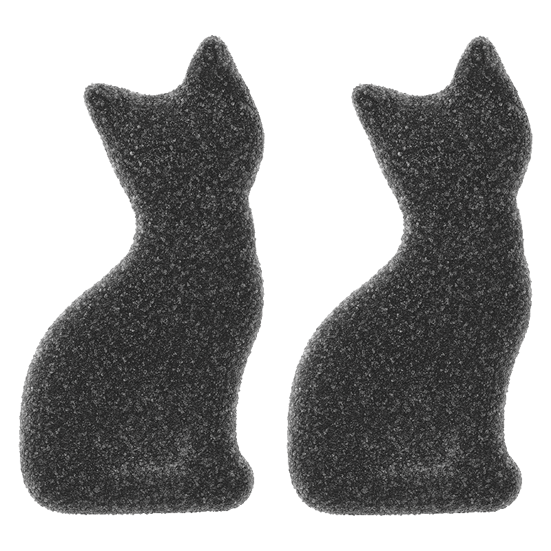 Gominolas de regaliz con forma de gato recubiertas de azúcar