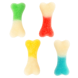 Huesos surtidos pica ácidos de colores con azúcar