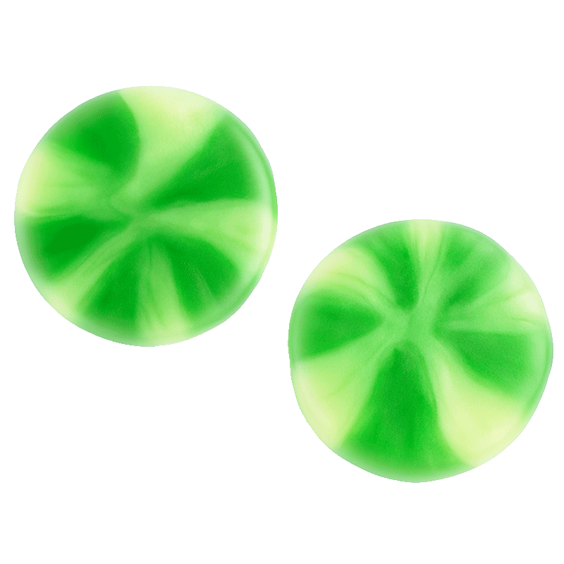 Gominolas kiwis twist brillo verdes con efecto espiral