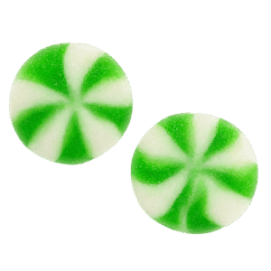 Kiwis pica ácidos de golosina verde y blanco con azúcar