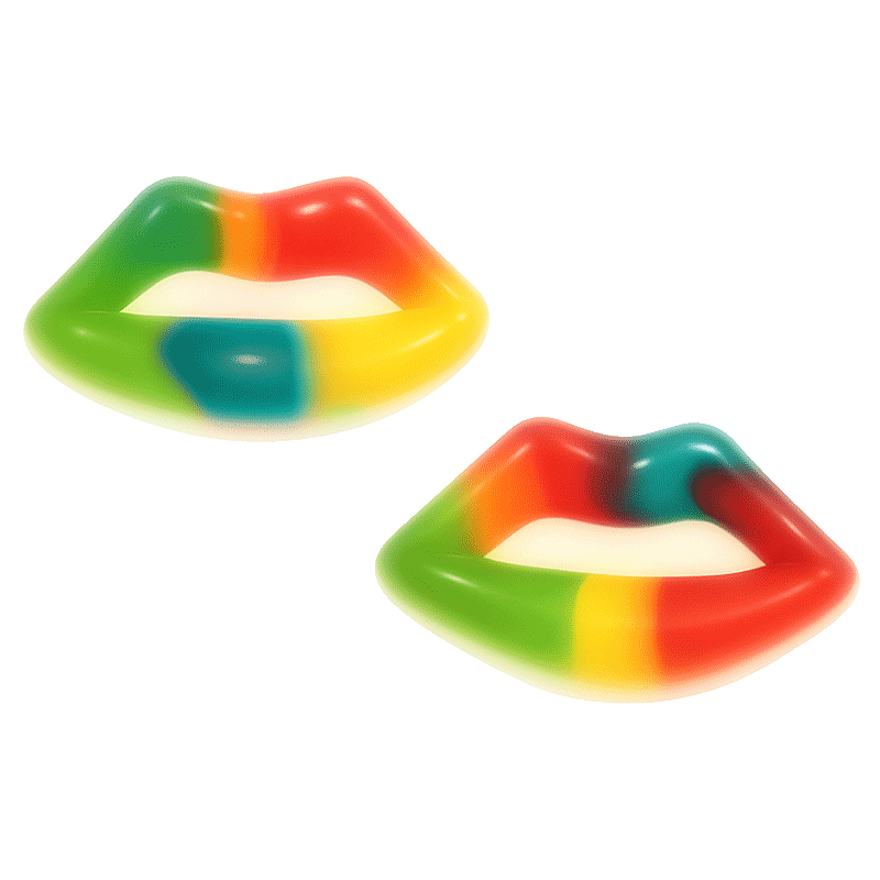 Labios multicolor brillo de gelatina con acabado brillante y colores vivos