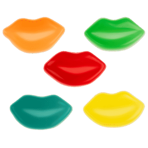 Gominolas labios surtidos brillo de colores con acabado brillante