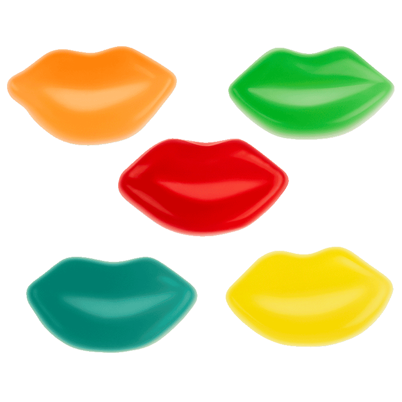 Gominolas labios surtidos brillo de colores con acabado brillante