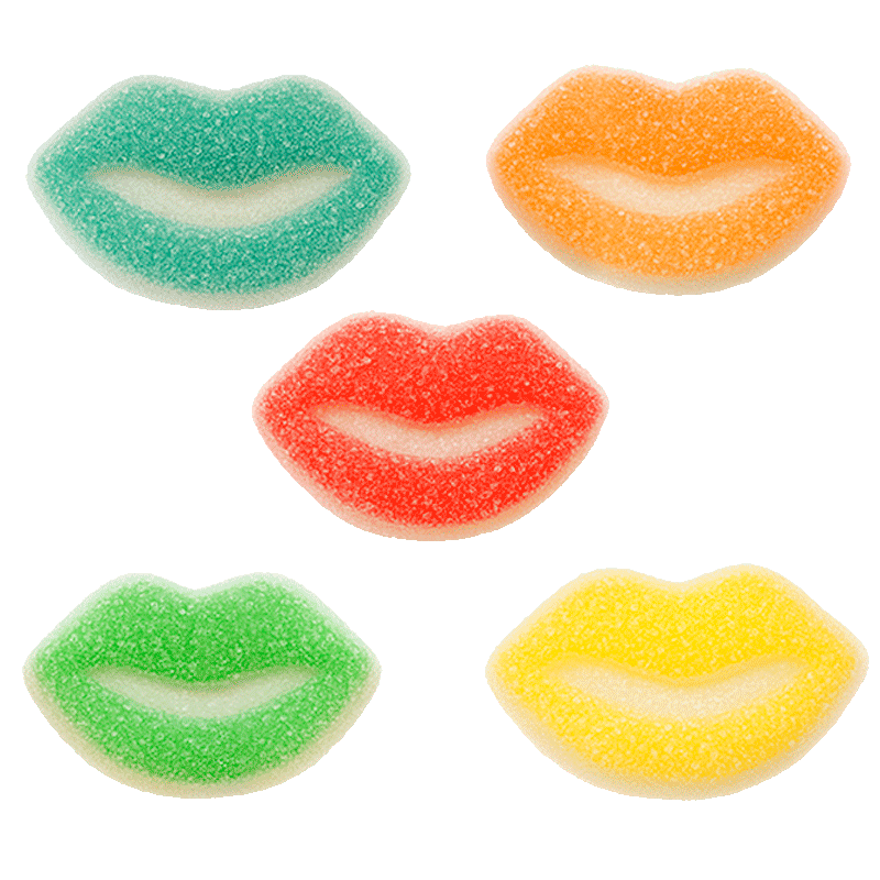 Labios surtido pica ácidos de colores con azúcar