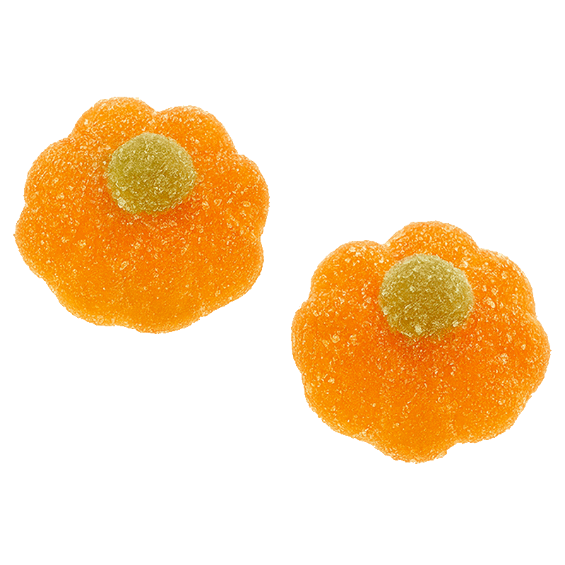 Gominolas de mandarina recubiertas de azúcar con forma de flor