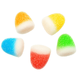 Mini besos surtidos de azúcar de colores con textura suave y recubrimiento azucarado