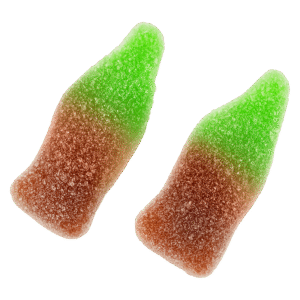 Mini botellas cola azúcar con sabor clásico y textura blanda