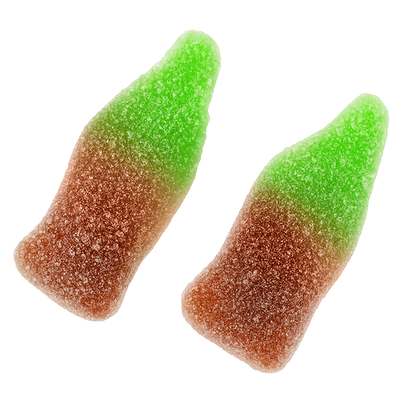 Mini botellas cola azúcar con sabor clásico y textura blanda