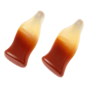 Mini botellas cola brillo sin azúcar ácido con textura suave y sabor clásico