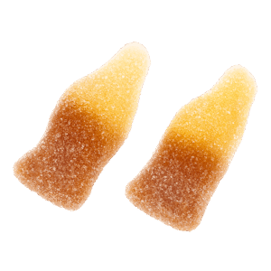 Mini botellas cola pica con azúcar ácido y sabor intenso a cola