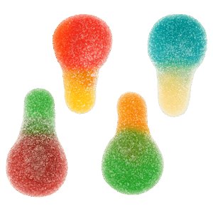 Mini chupetas pica de gelatina surtidas con recubrimiento ácido