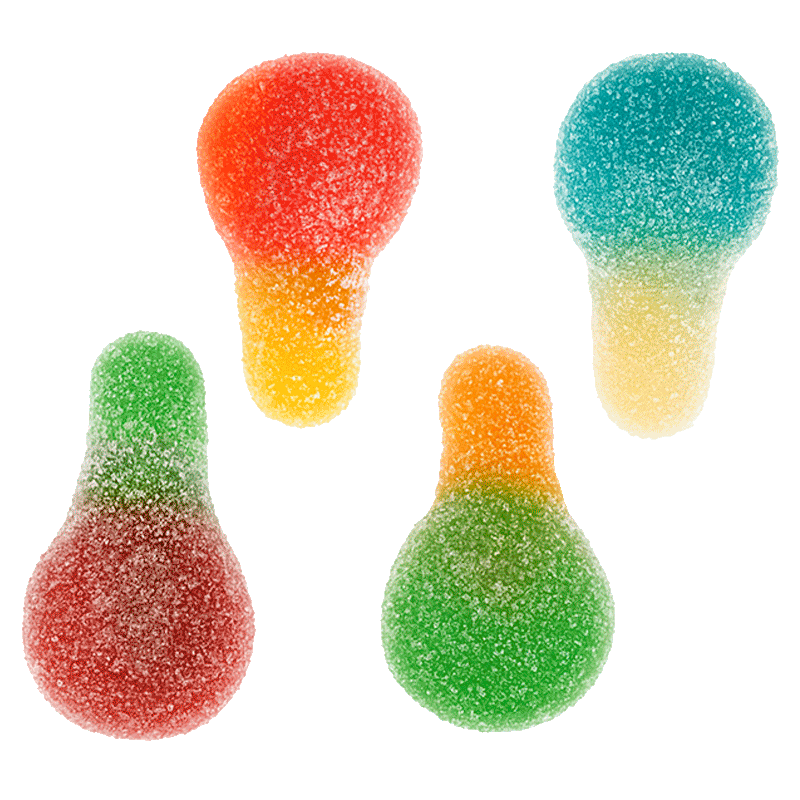 Mini chupetas pica de gelatina surtidas con recubrimiento ácido