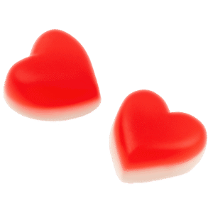 Mini corazones fresa nata brillo de gelatina