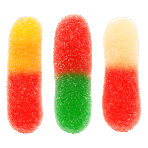 Mini dedos pica de gelatina con azúcar ácido